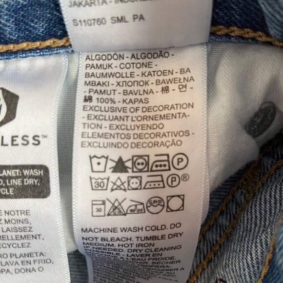 Levis 94 Baggy Womens Distressed High-Waisted Jeans Size 28 ripped 100% Cotton - Picture 6 of 11